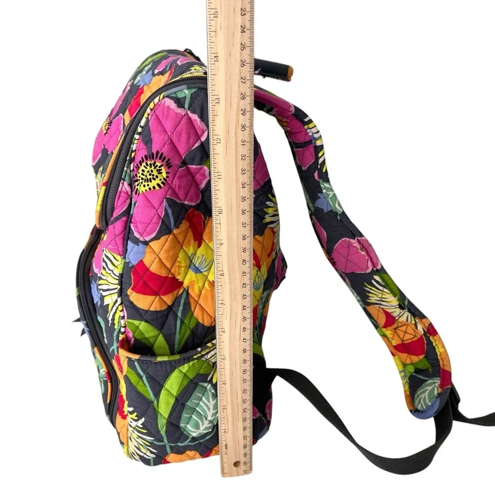 Vera Bradley Jazzy Blooms Backpack Quilted Large Excellent Shape - Picture 3 of 8